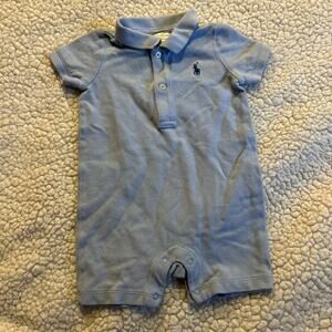 Ralph Lauren Romper Short sleeve 6 months Polo Pony Blue Layette